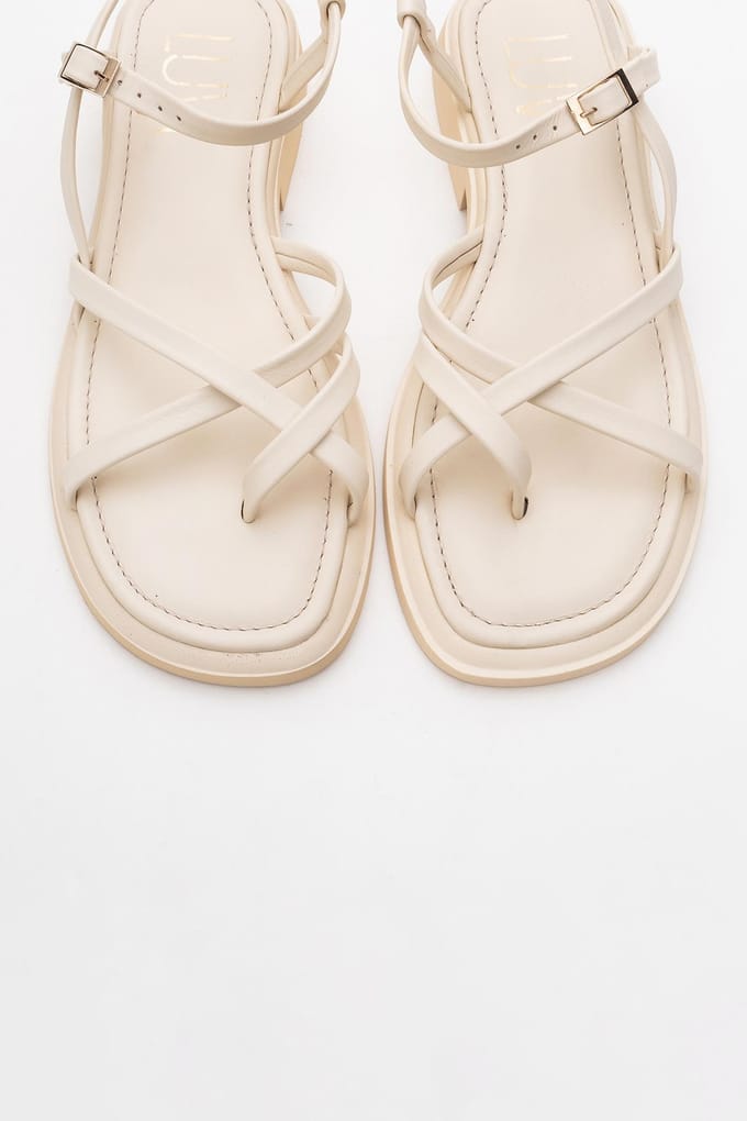 Antas Met bandjes Leer Plat Sandalen (Women)