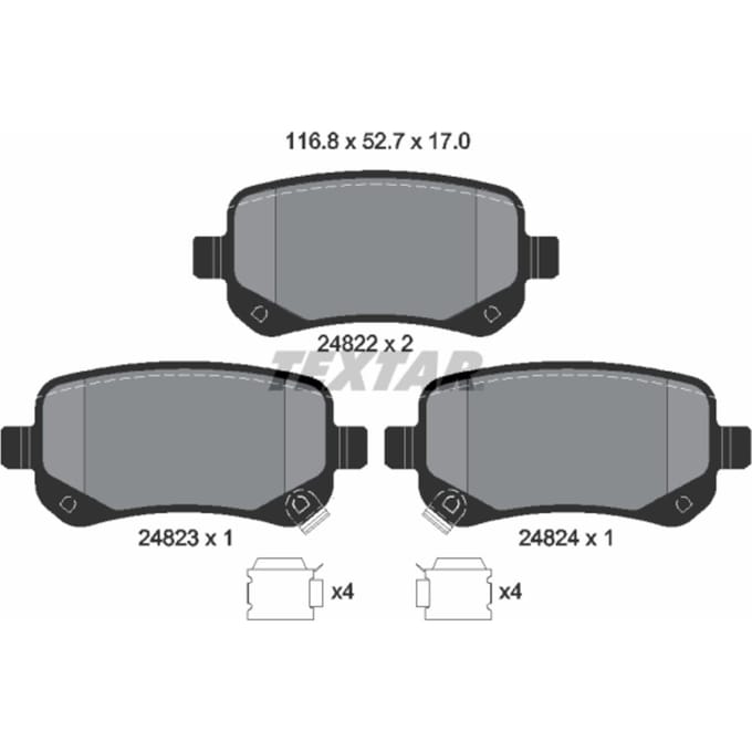 Remblokset TEXTAR 2482201, achter
