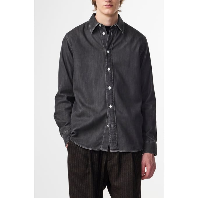 NN.07 Colby Shirt Grey Denim Maat: M | Casual Overhemden Outlet | Heren | Grijs