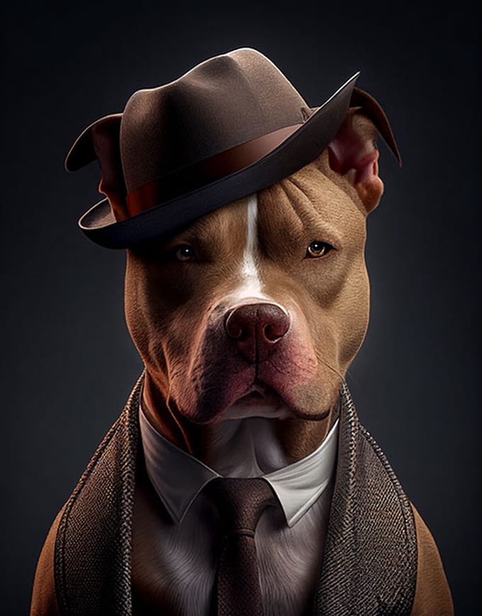 AI - Woondecoratie - Poster - Dieren - Hond - Pak - 36 - 60 x 80 cm