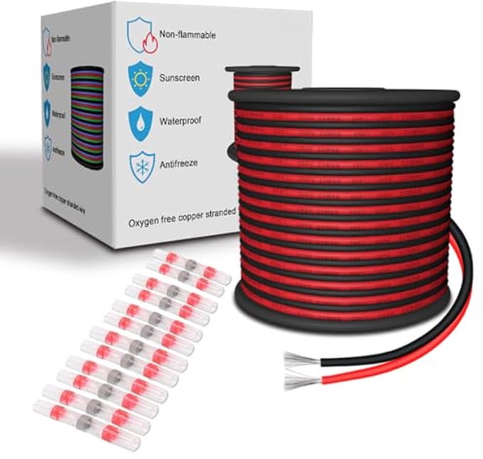 Flexibele Elektrische Siliconen Kabel 22 AWG Rood/Zwart 30 Meter