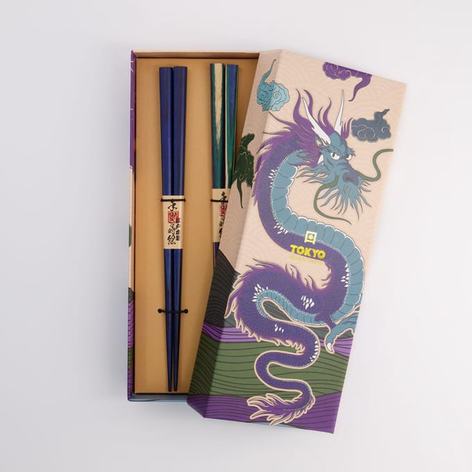 Tokyo Design Studio - Eetstokjes - Cadeau Set - 2 Paar - Draak