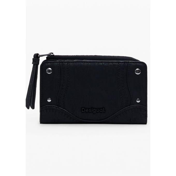 Desigual portemonnee Mone Embro Patch Emma Medium Wallet Black zwart