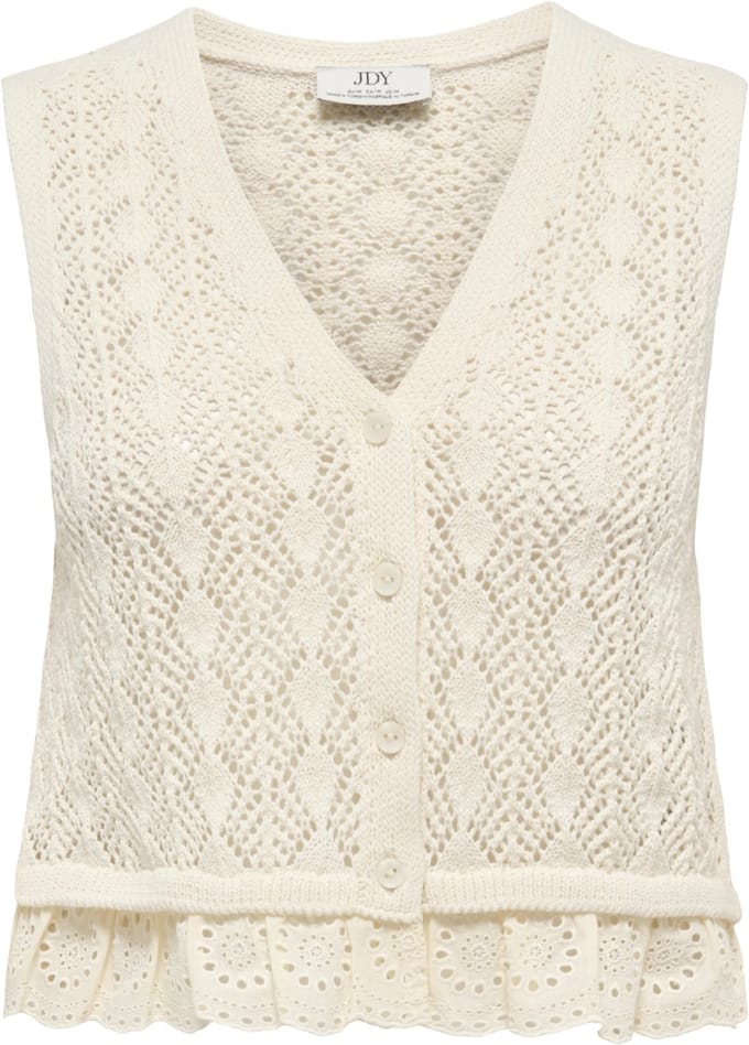 Jacqueline de Yong Top Jdysofie S/l Vn Button Top Knt 15387346 Ecru Dames Maat - M