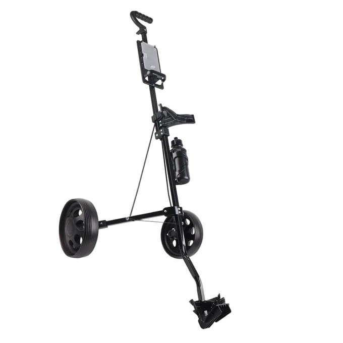 Chariot de golf pliable multifonctionnel 2 ?Équipement de parcours de chariot à roues black