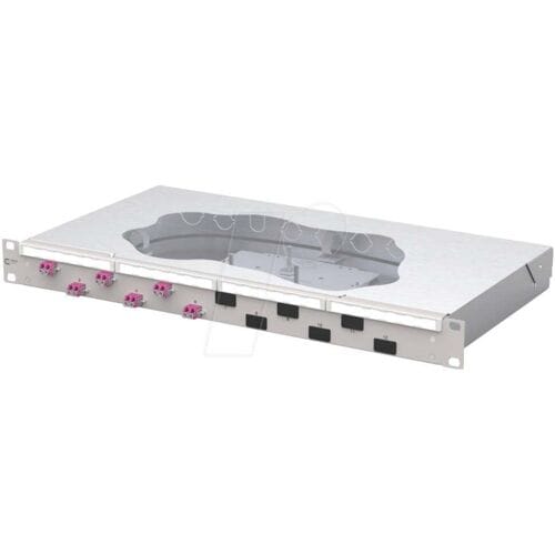 Metz Connect OpDAT fix2 Patchfeld splice 6xLC-D OM4 Patchpaneel 483 mm (19) Kabel 1 HE Grijs