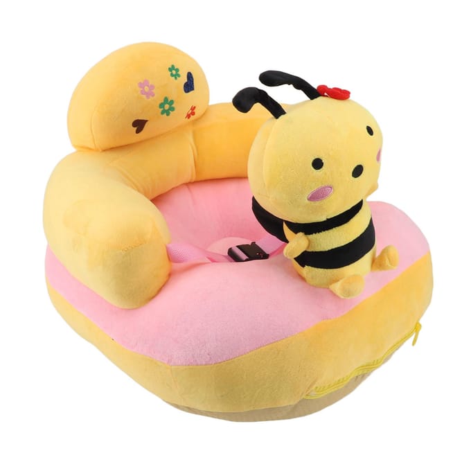 Babybank Stoel Vloerondersteuning Stoel Bluetooth Pluche Schattig Cartoon Dier Verstelbare Baby Leer Zitten Stoel met USB orange