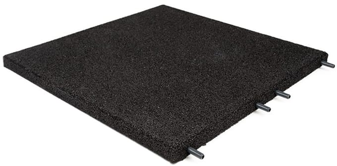 Rubberen tegel - Terrastegels rubber - Zwart - Per 1 m² - 4 stuks - 50x50cm - Pen/Gat - Dikte 3cm