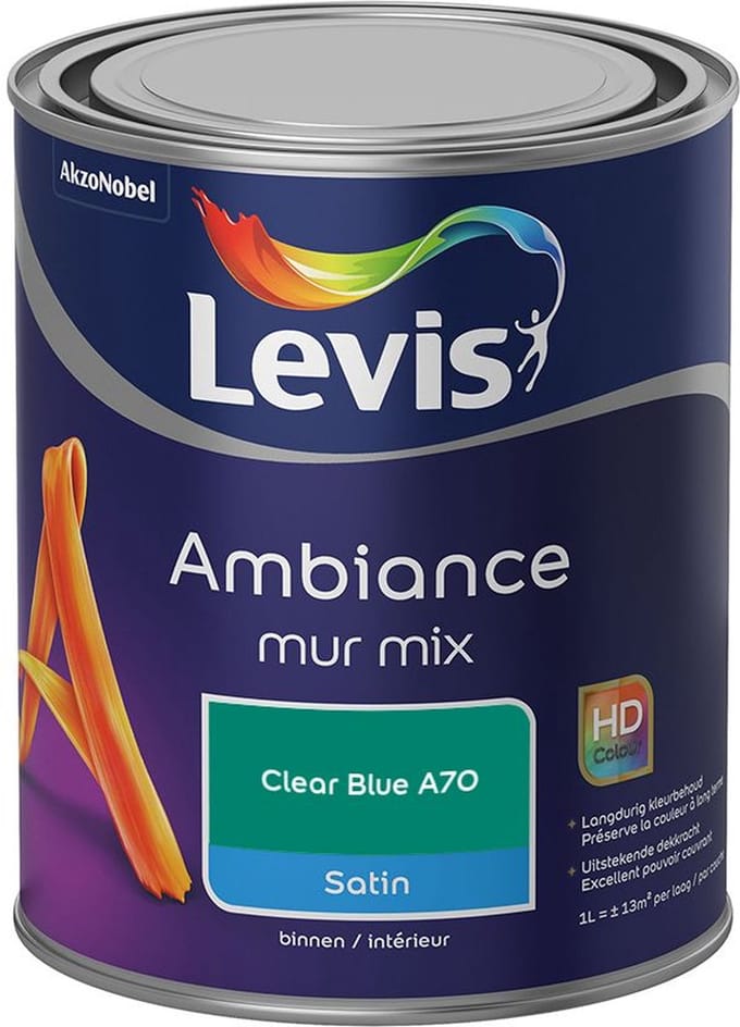 Levis - Ambiance Mur Satin Mix - Clear Blue A70 - Mengverf - 1 L