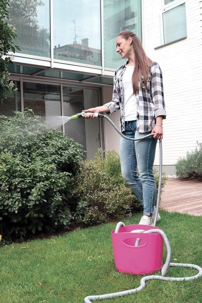 Uittrekbare Tuinslang - Flexibele Slang - Tuin en Balkon - Compact en Compleet - 15 Meter - Roze