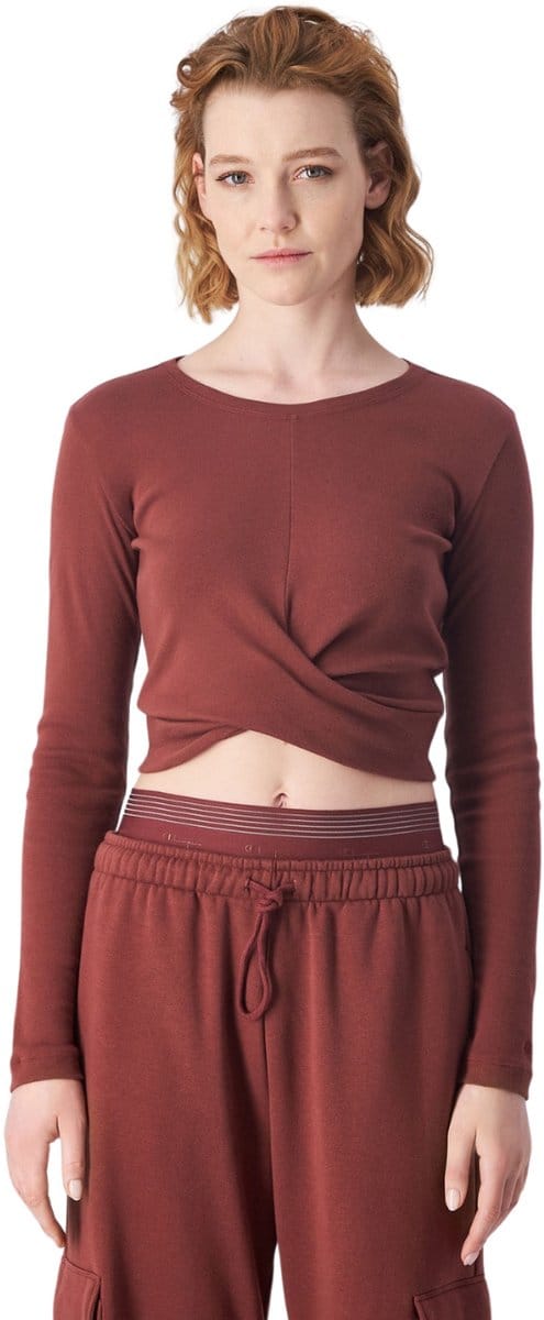 Champion T-shirt Dames Crewneck Croptop Bruin - Maat M