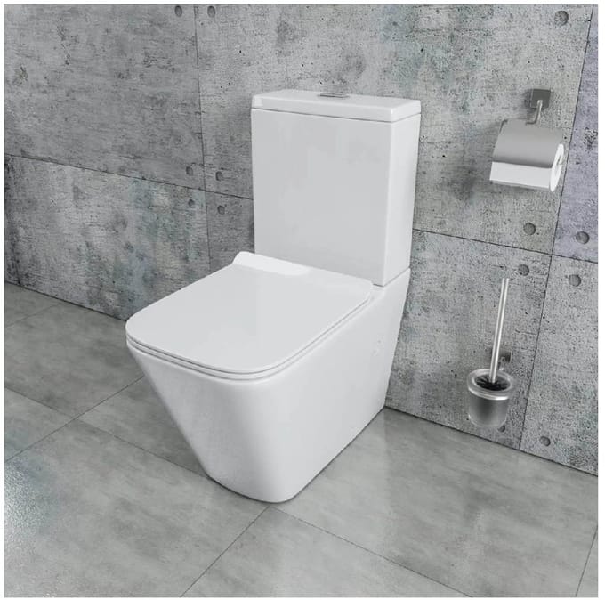 Moderne Staande Toilet Compleet Set - Rimless Spoeling - Wit