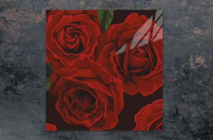TMK ArtDeko - Snijplank - Rood - Glas - 50x52 cm