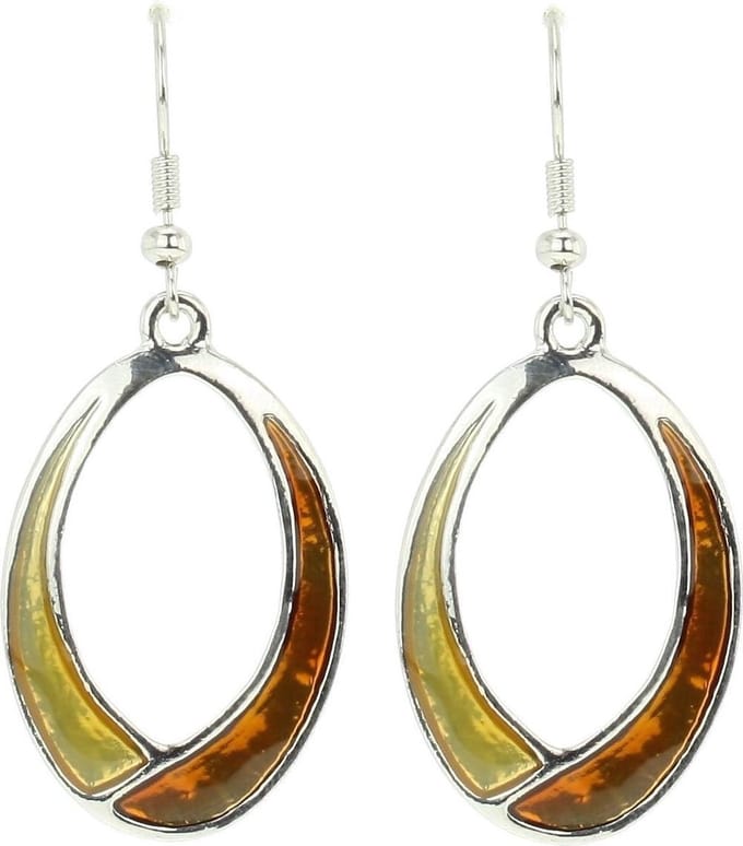 Behave - Oorhangers ovaal - Bruin - Elegant herfstaccent bij elke look