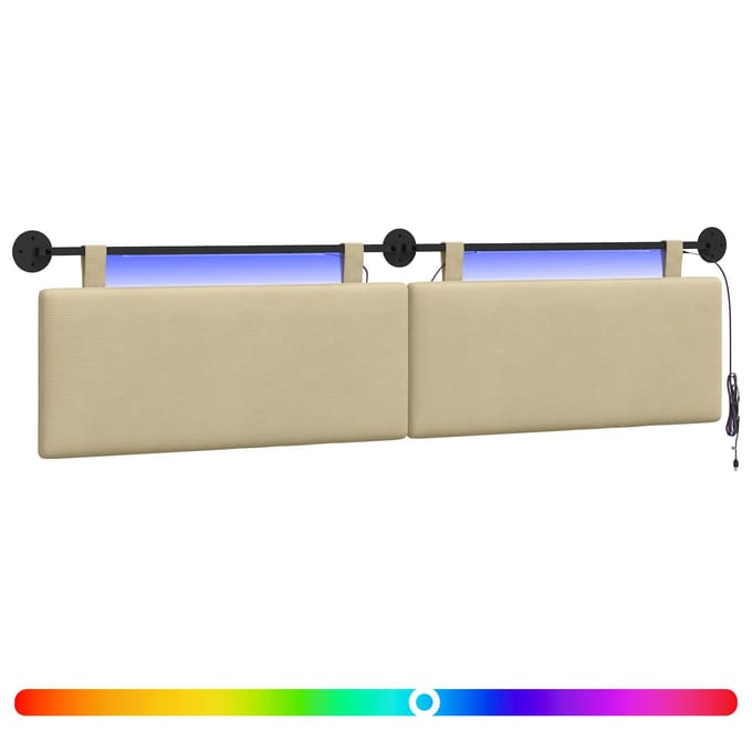 vidaXL - Hangend - hoofdbord - Lichtgroen - Grijs - Corduroy - stof