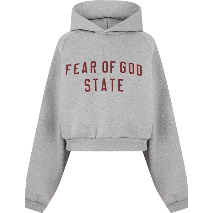 Essentials Logo Fleece Cropped Hoodie