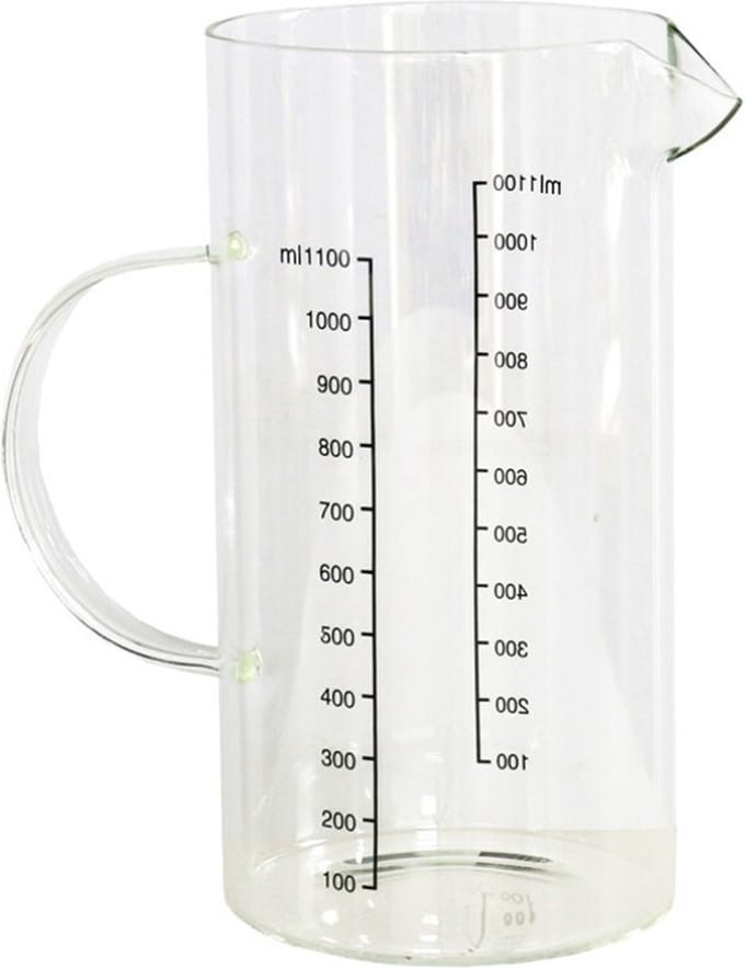 Gerimport Kitchen Solutions maatbeker - glas - transparant - 1100 ml