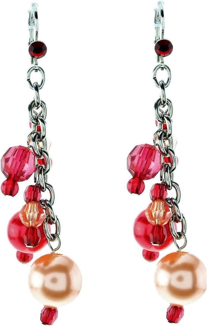 Behave - Rode oorhangers met parels - Chic accent - Voor avondlooks