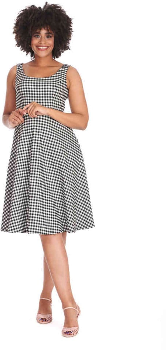 Banned - Daisy Flare jurk - 4XL - Zwart
