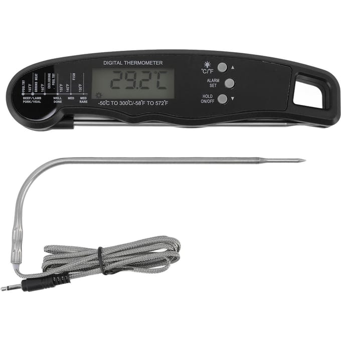 Vleesthermometer Multi-naald Multifunctioneel Waterdicht Direct Afleesbaar Voedsel Vleesthermometer voor zwart
