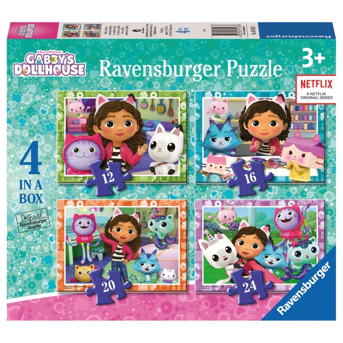 Ravensburger - Gabby’s Dollhouse - 4-in-1 Legpuzzel - Kinderen vanaf 3 jaar