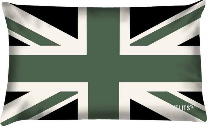 Sierkussen - Buitenkussen In The Army Groen Zwart Bootkussen Waterafstotend 40x60cm Engelse Vlag