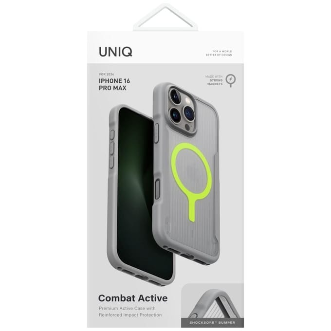 UNIQ Combat Active Magclick Charging Case for iPhone 16 Pro Max - Grey