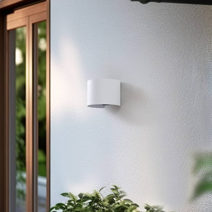 Lindby Smart LED buiten wandlamp Dara wit rond CCT RGB Tuya