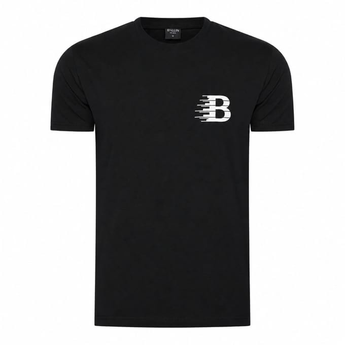 Heren Tee SS met Ballin Est. 2013 B-Logo Shirt Print - Zwart - Maat S