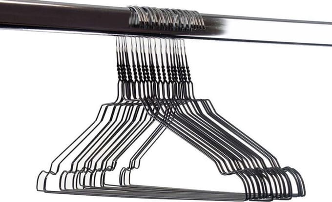 20 Stuks / Kledinghanger / Draadhanger / Stomerijhanger / Zwart