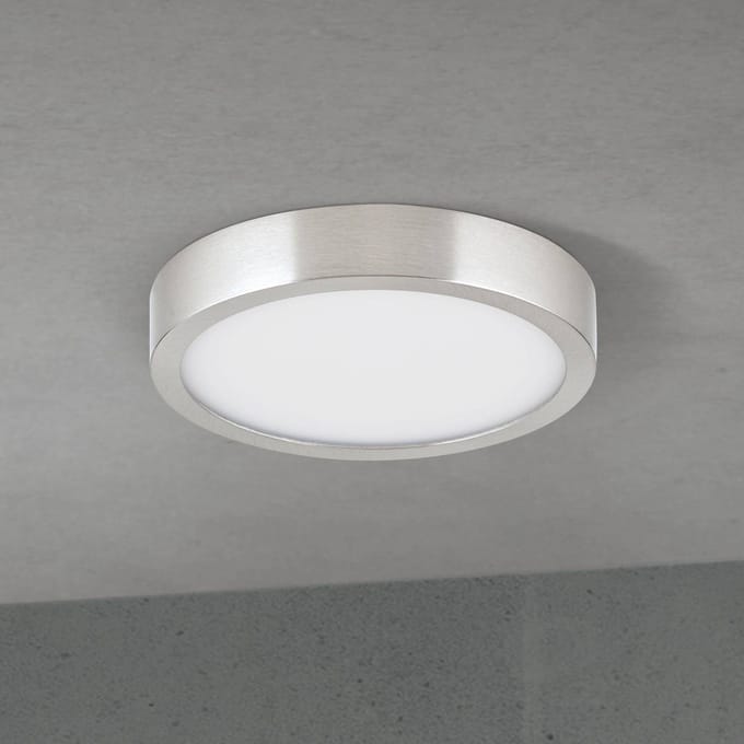 ORION LED plafondlamp Disc, nikkelkleurig gesatineerd, Ø 14 cm, CCT