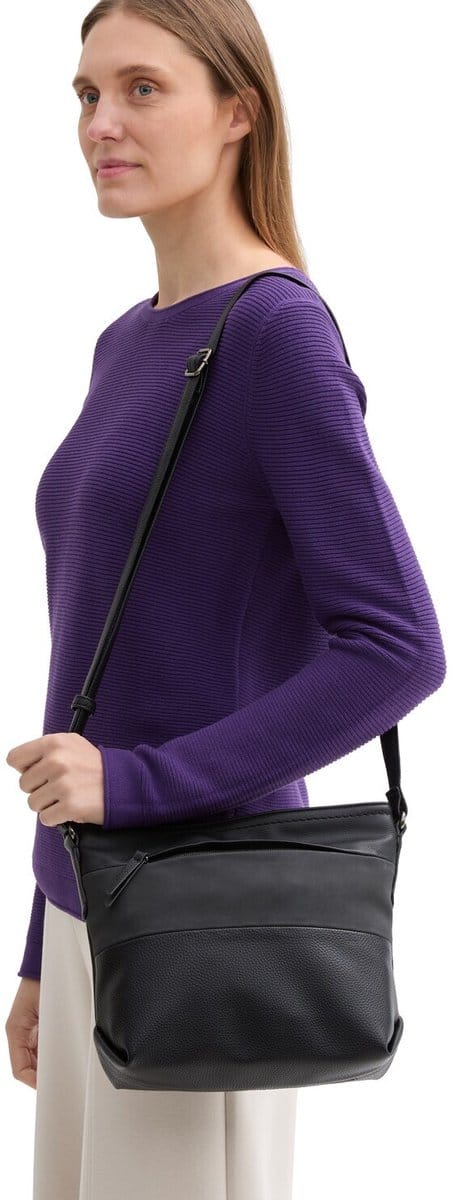 Tom Tailor - TTNICOLINA M schoudertas met mix van materialen - Maat ONESIZE - mixed black
