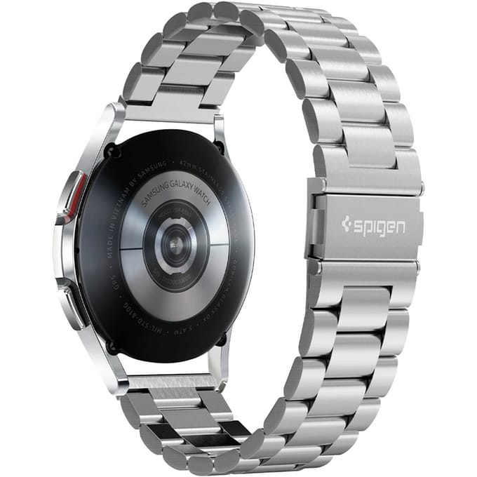 Spigen Modern Fit Universeel Smartwatch 20MM Bandje RVS Zilver