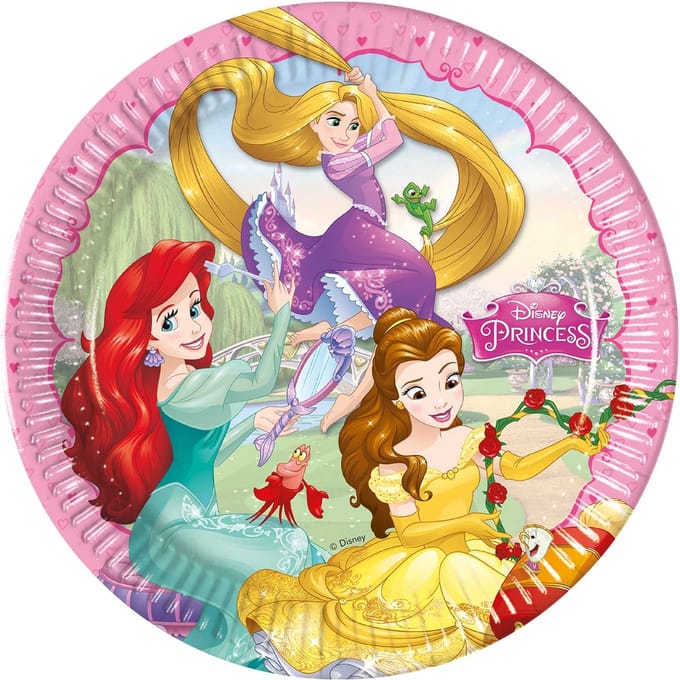 Procos Feestborden Princess Dreaming 23 Cm Karton Roze 8 Stuks