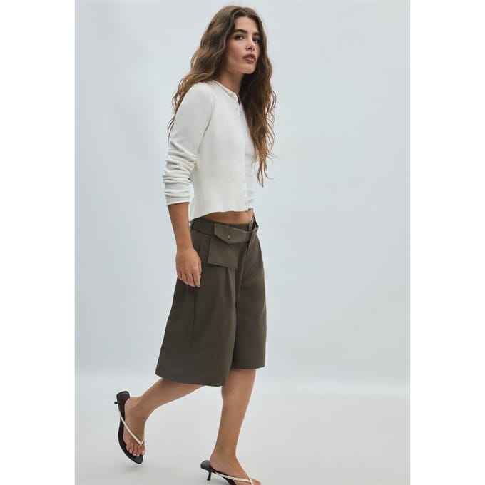 Stradivarius Nette bermuda met ceintuur  Bruin 34
