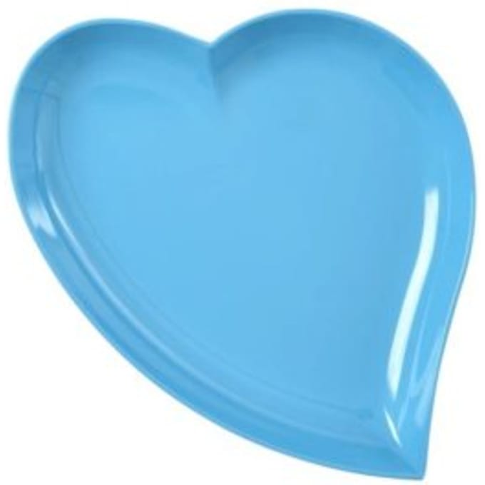 Rice melamine bord hart sweet cake blauw