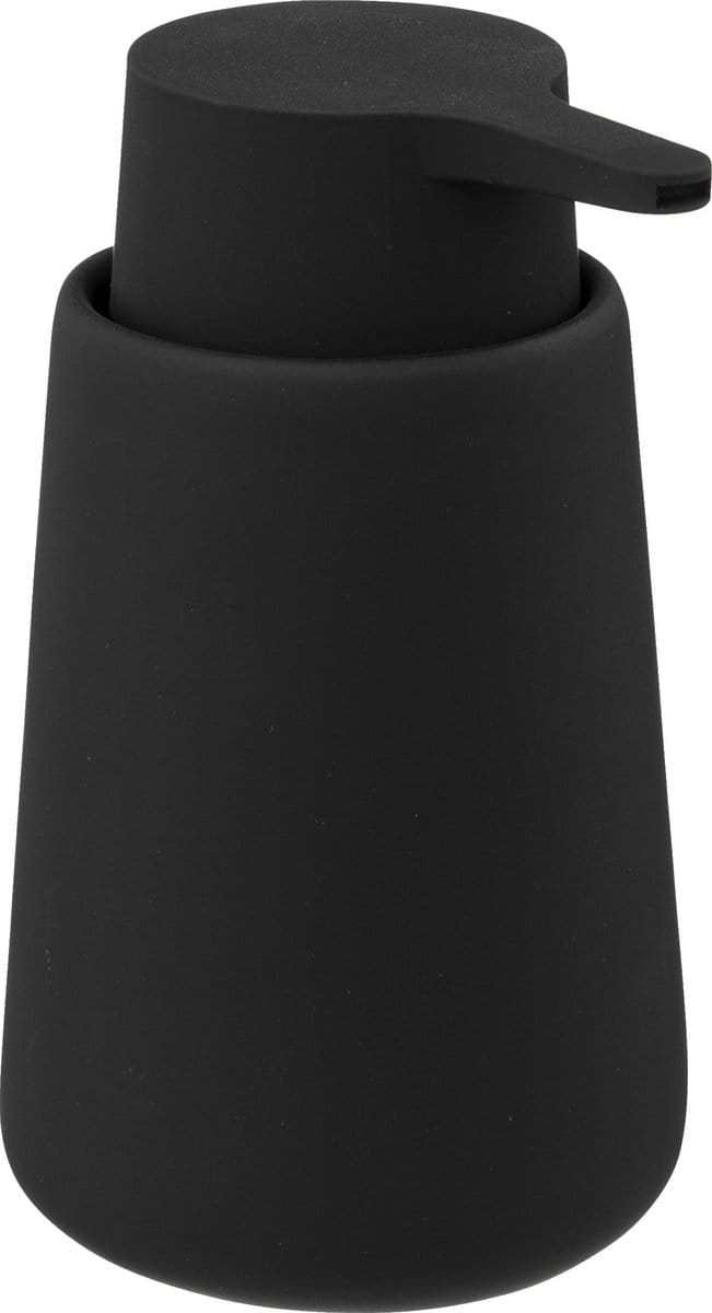 5Five Zeeppompje/dispenser - keramiek - zwart - 250 ml - keuken/toilet/badkamer