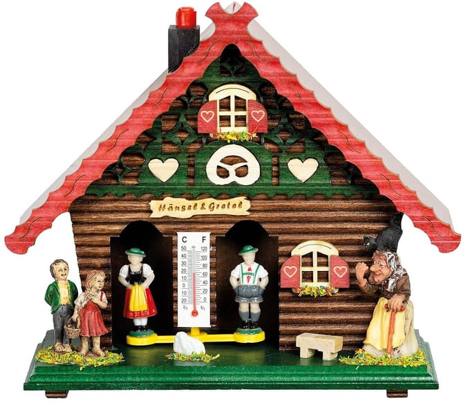 Houten Weerhuisje met Thermometer en Sleutelplank