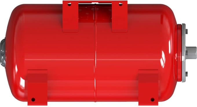 Varem Hydrofoorketel staal poedercoating 1" buitendraad 10bar rood 40ltr type horizontaal