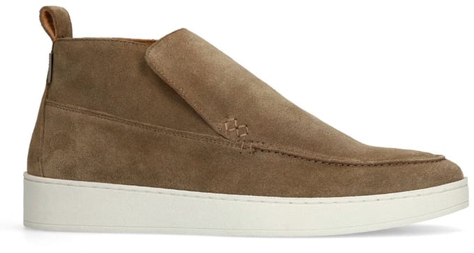 Manfield - Heren - Taupe suède boots - Maat 41