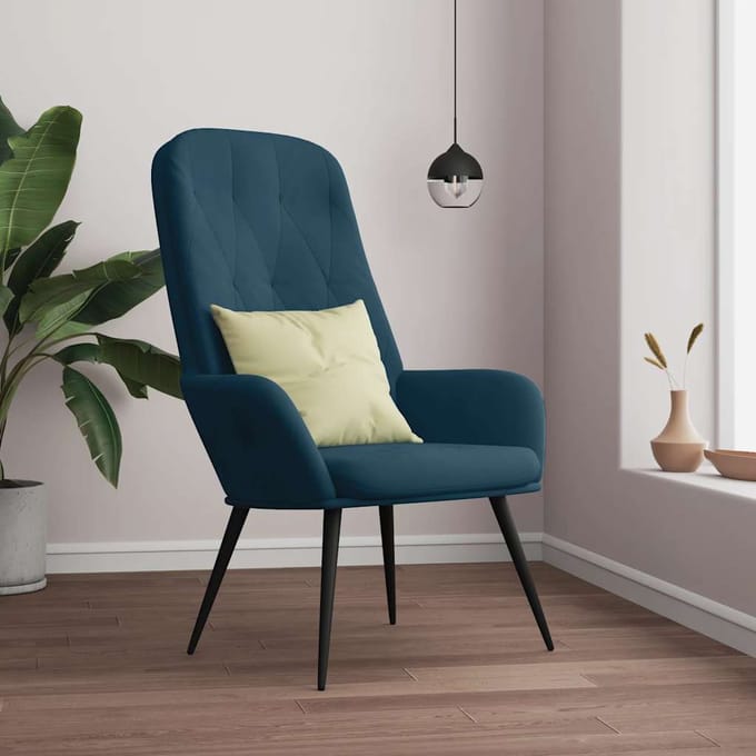 vidaXL - Relaxstoel - fluweel - blauw