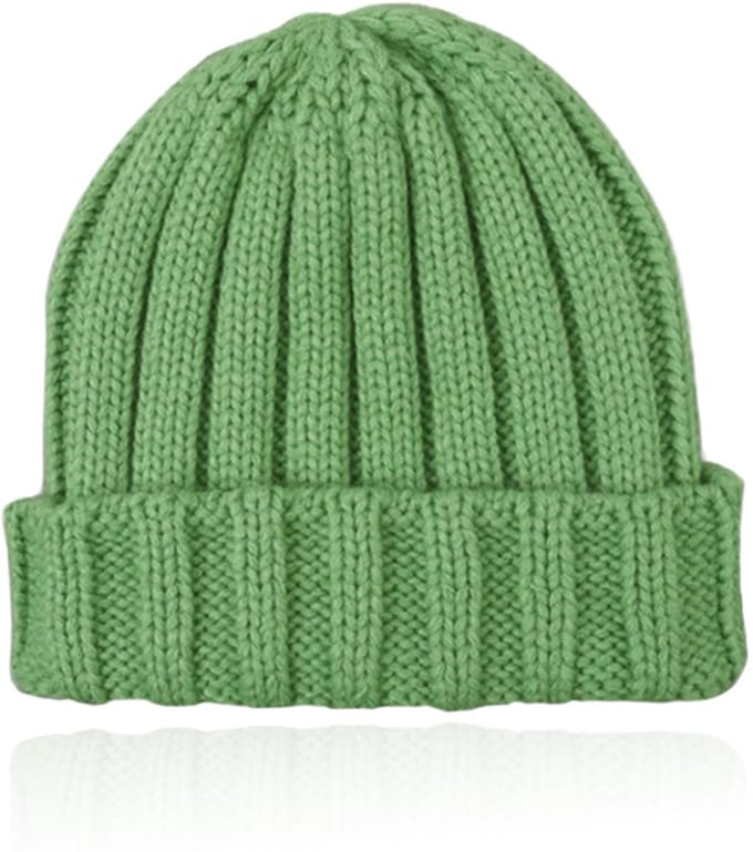 LGT JWLS Grofgebreide Dames Beanie met Omslagrand - Appelgroen