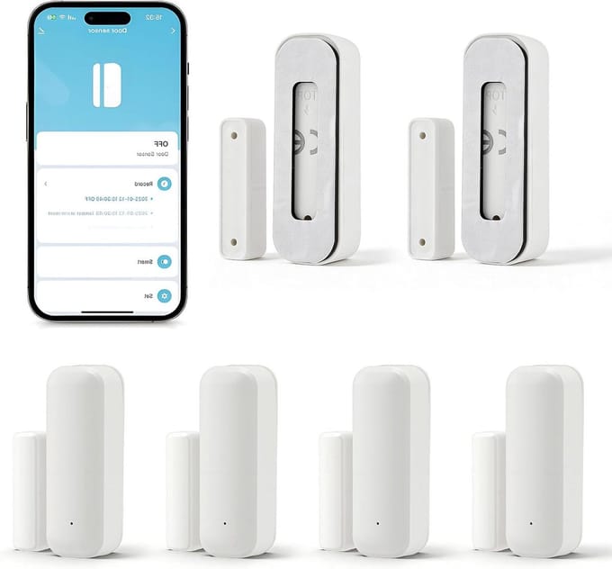 Deur Raamcontact - Slimme Sensor - Huis Beveiligen - Dubbele Wifi Bluetooth - 4 Stuks - Wit