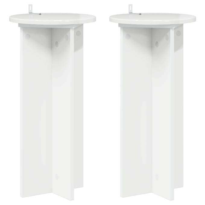 vidaXL - Plantenstand - 2 - st - Hoogglans - Wit - 29,5 - x - 29,5 - x - 60 - cm