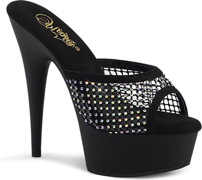 Pleaser - DELIGHT6016RM Muiltjes met hak - US 14 - 45 Shoes - Zwart