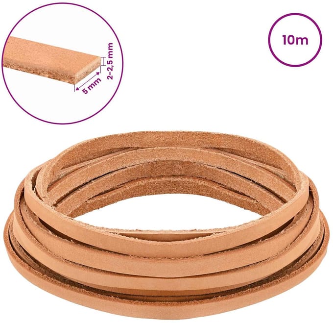 vidaXL - Leren - riem - 1 - Lichtbruin - 1000 - x - 0,5 - cm - Leer
