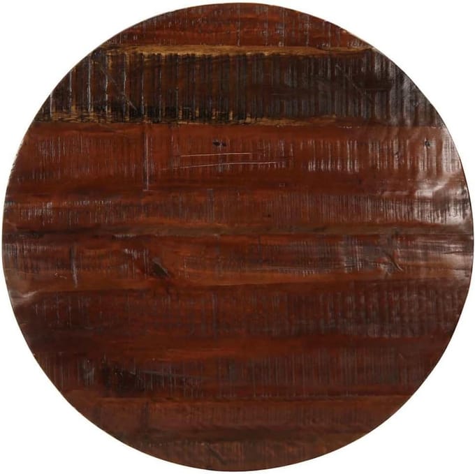Ronde Tafelblad Massief Gerecycled Hout Ø 80 cm Dikte 3.8 cm