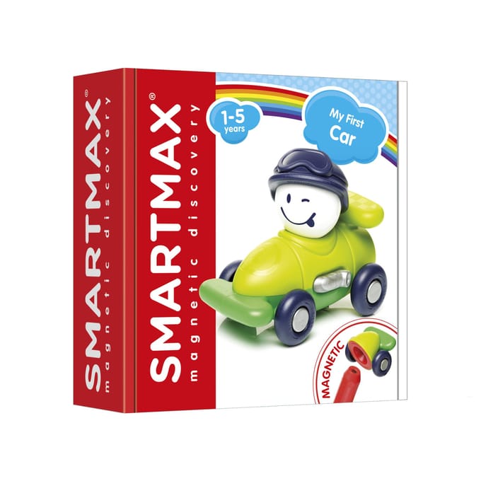 SmartMax My First Car - Magnetische Raceauto Bouwen - Kleurrijke Voertuigset - Educatief Speelgoed voor Peuters - Vanaf 1 Jaar