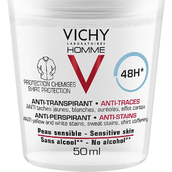 VICHY Homme Deodorant Roller - 48 uur - Anti-vlekken - 50 ml