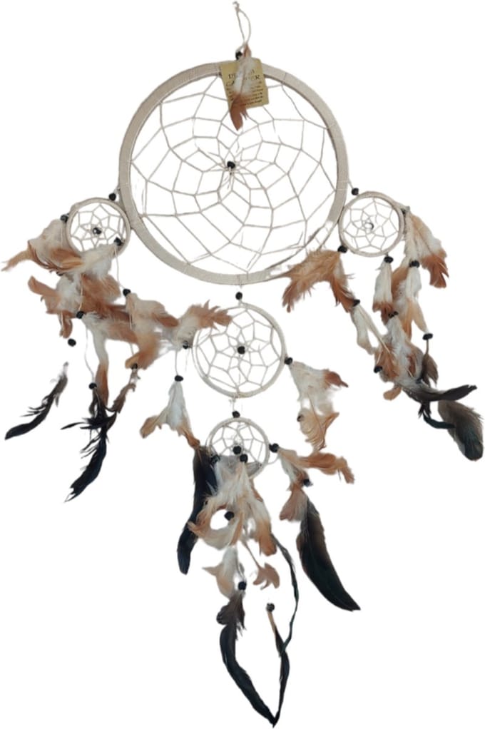 Dromenvanger - 22cm Creme - alleen veren - Dreamcatcher